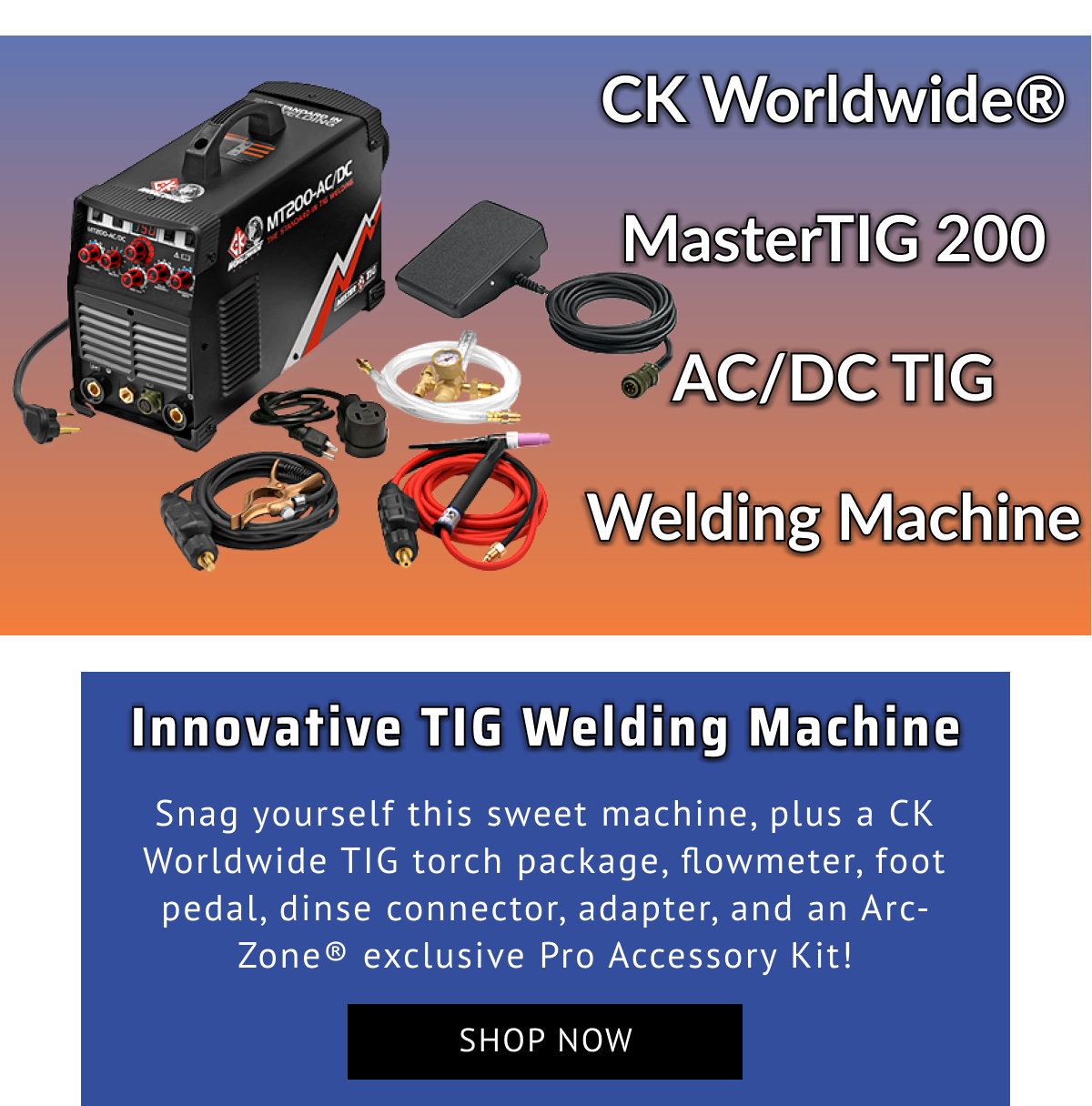 CK Worldwide MasterTIG 200 AC/DC TIG Welding System