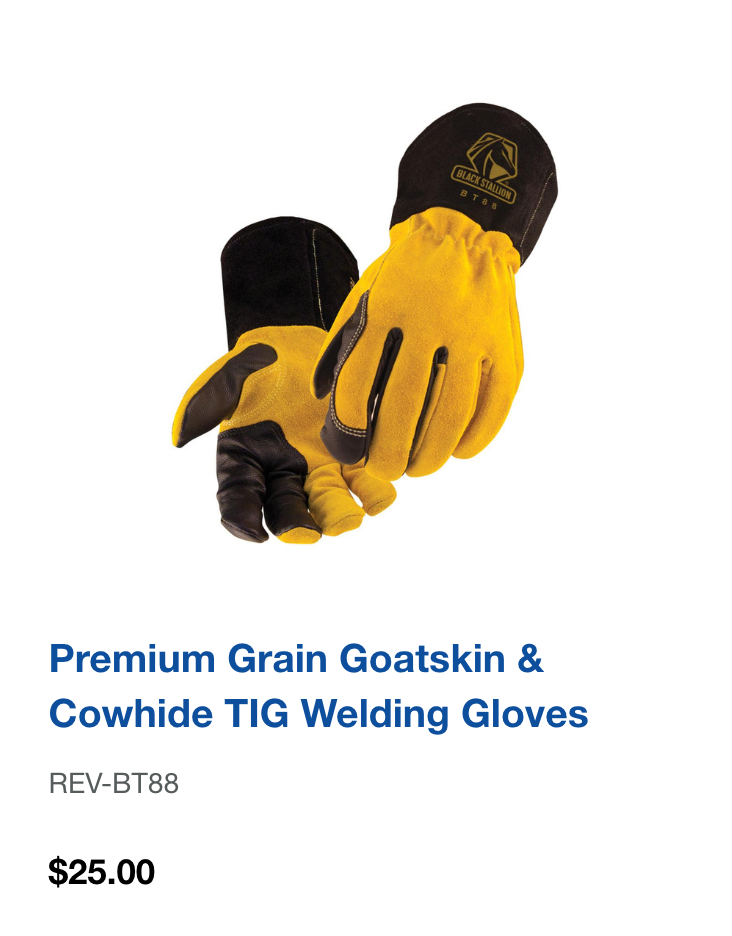 Premium Grain Goatskin & Cowhide TIG Welding Gloves