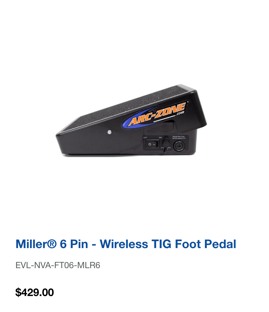 Miller® 6 Pin - Wireless TIG Foot Pedal