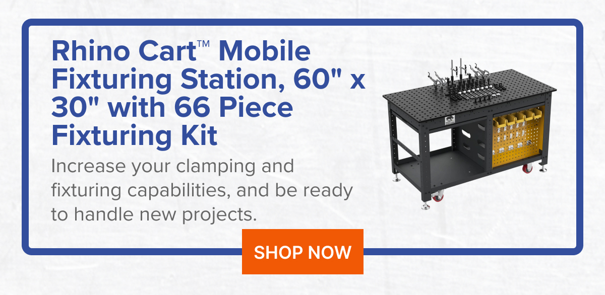 Rhino Cart™ Mobile Fixturing Station, 60" x 30" with 66 Piece Fixturing Kit