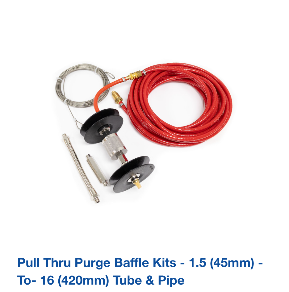 Pull-Thru Purge Baffle Kits: 1.5" (45mm) -to- 16" (420mm) Tube & Pipe