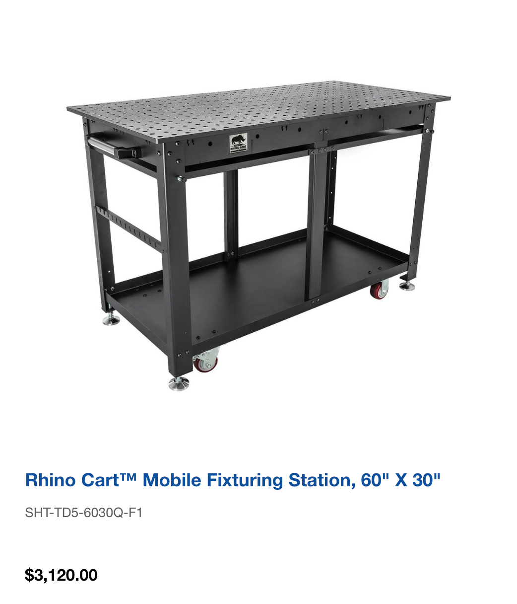 Rhino Cart™ Mobile Fixturing Station, 60" x 30"