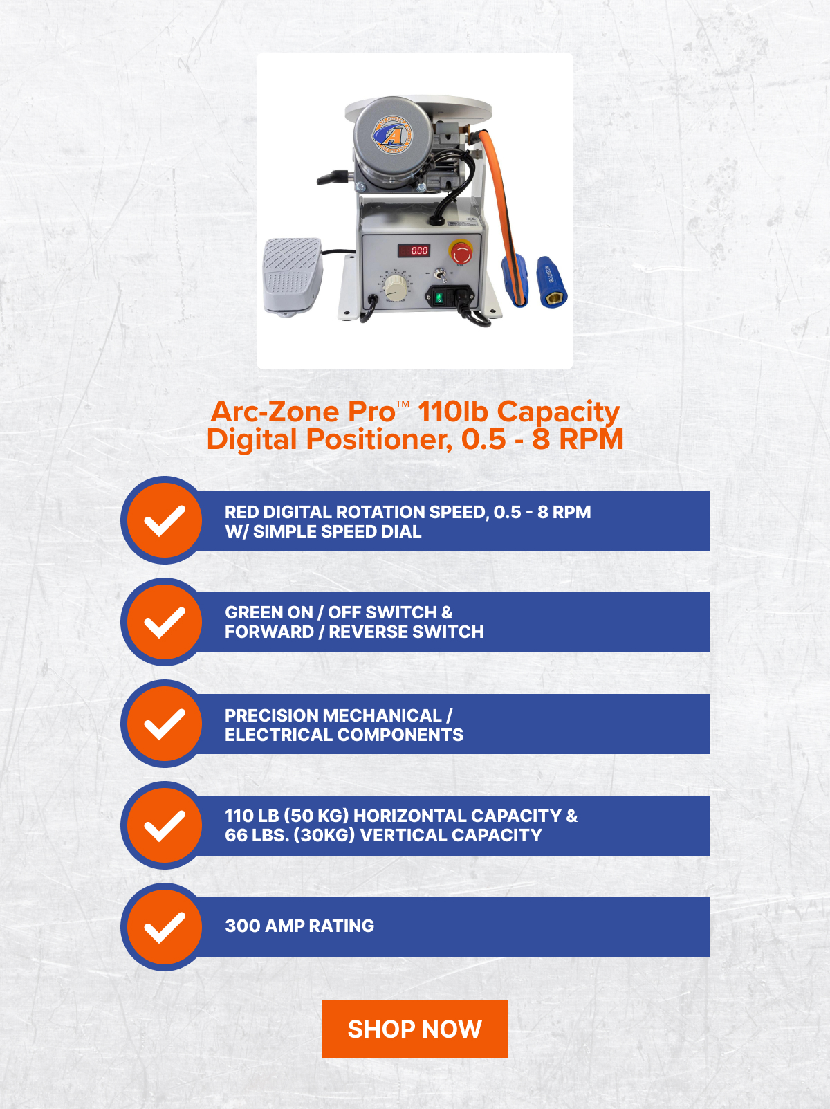 Arc-Zone Pro™ 110lb Capacity Digital Positioner, 0.5 - 8 RPM