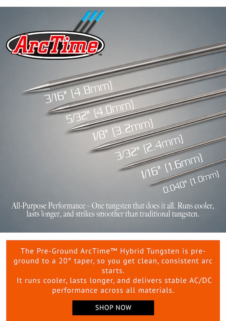 NEW PRE-GROUND ArcTime™ Hybrid Tungsten Electrodes!