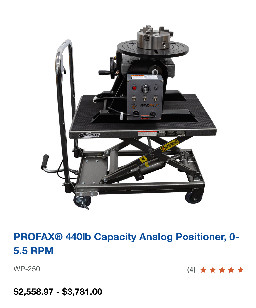 PROFAX® 440lb Capacity Analog Positioner, 0-5.5 RPM
