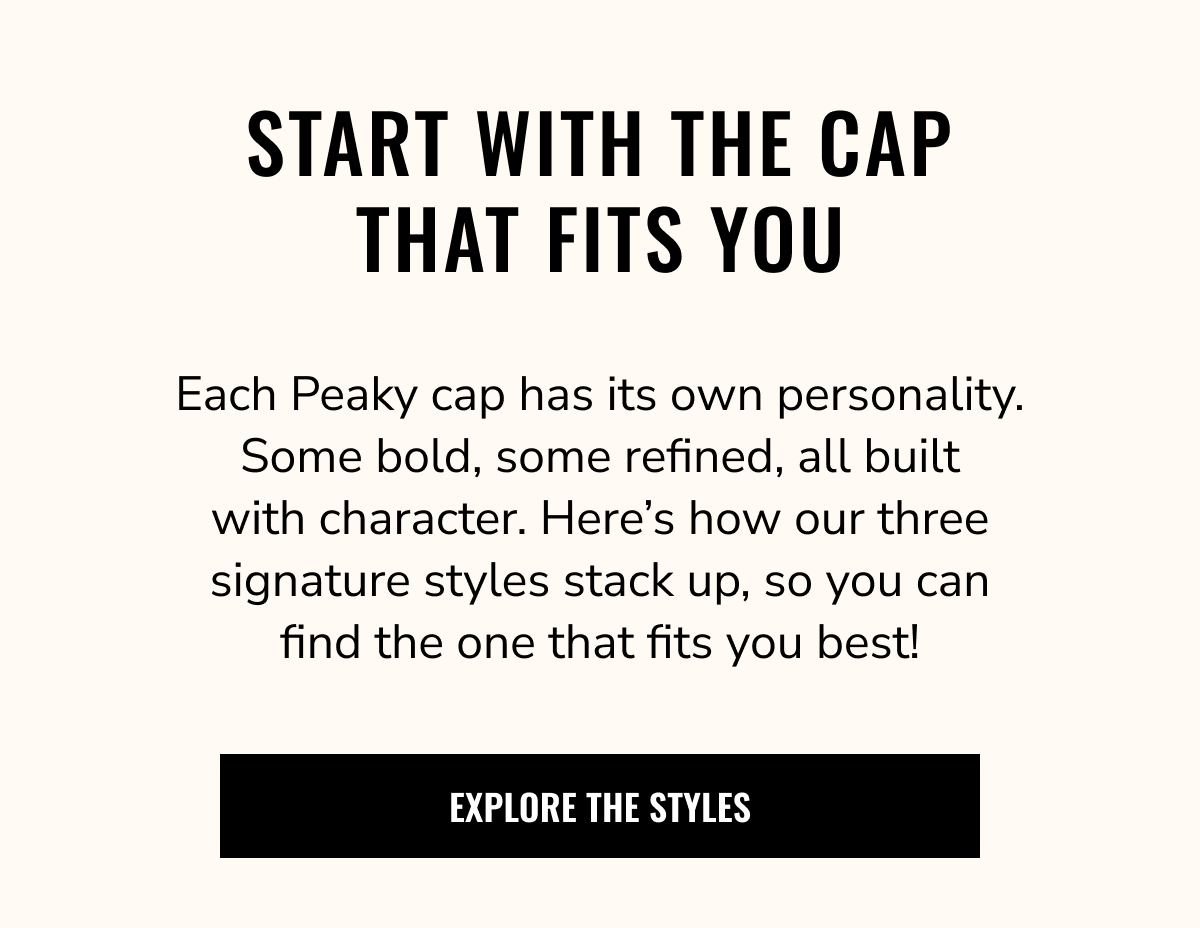 Start with the Cap That Fits You