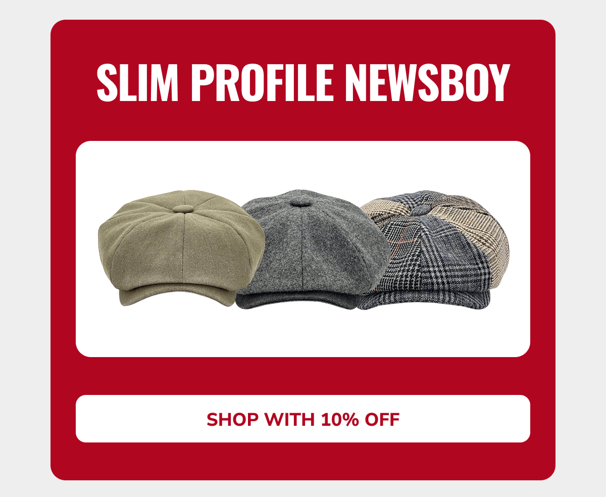 Shop With 10% Off (Slim Profile Newsboy) - Peaky Hat