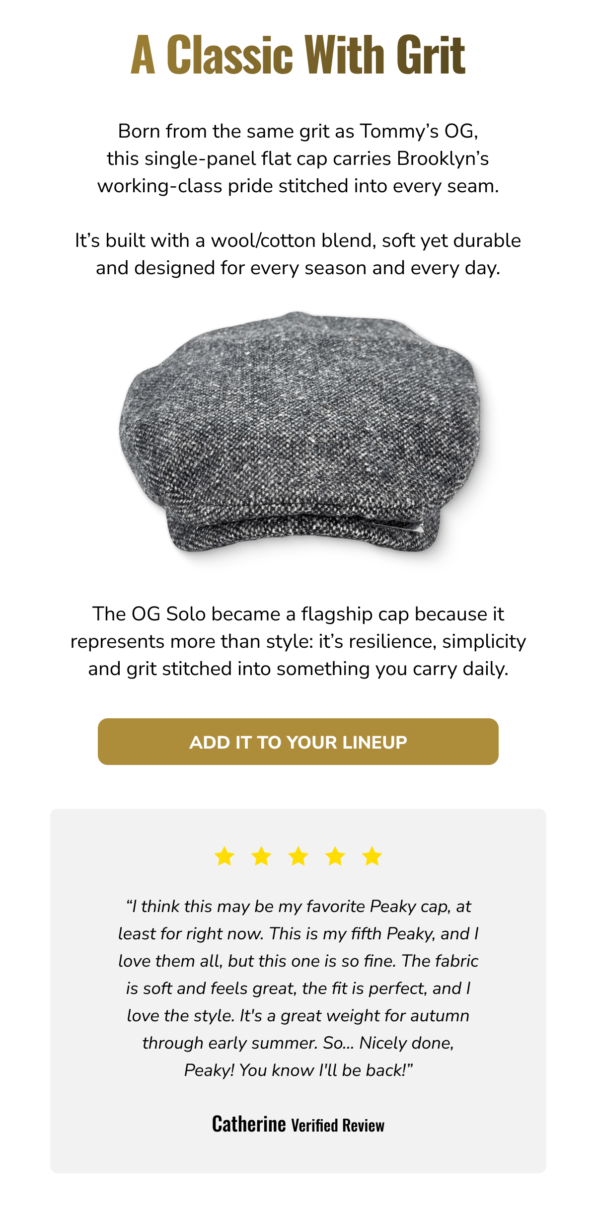 Add It To Your Lineup - Peaky Hat