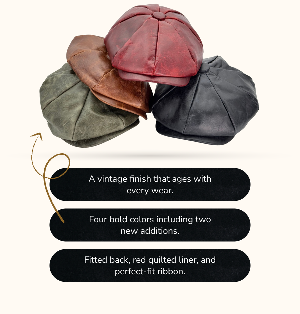 A vintage finish that ages with every wear