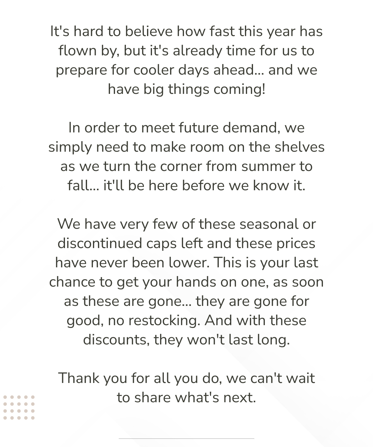 It's hard to believe how fast this year has flown by...