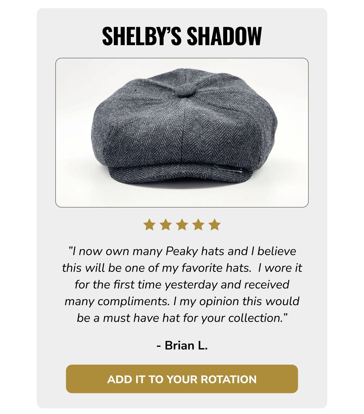 Add It To Your Rotation (Shelby's Shadow) - Peaky Hat