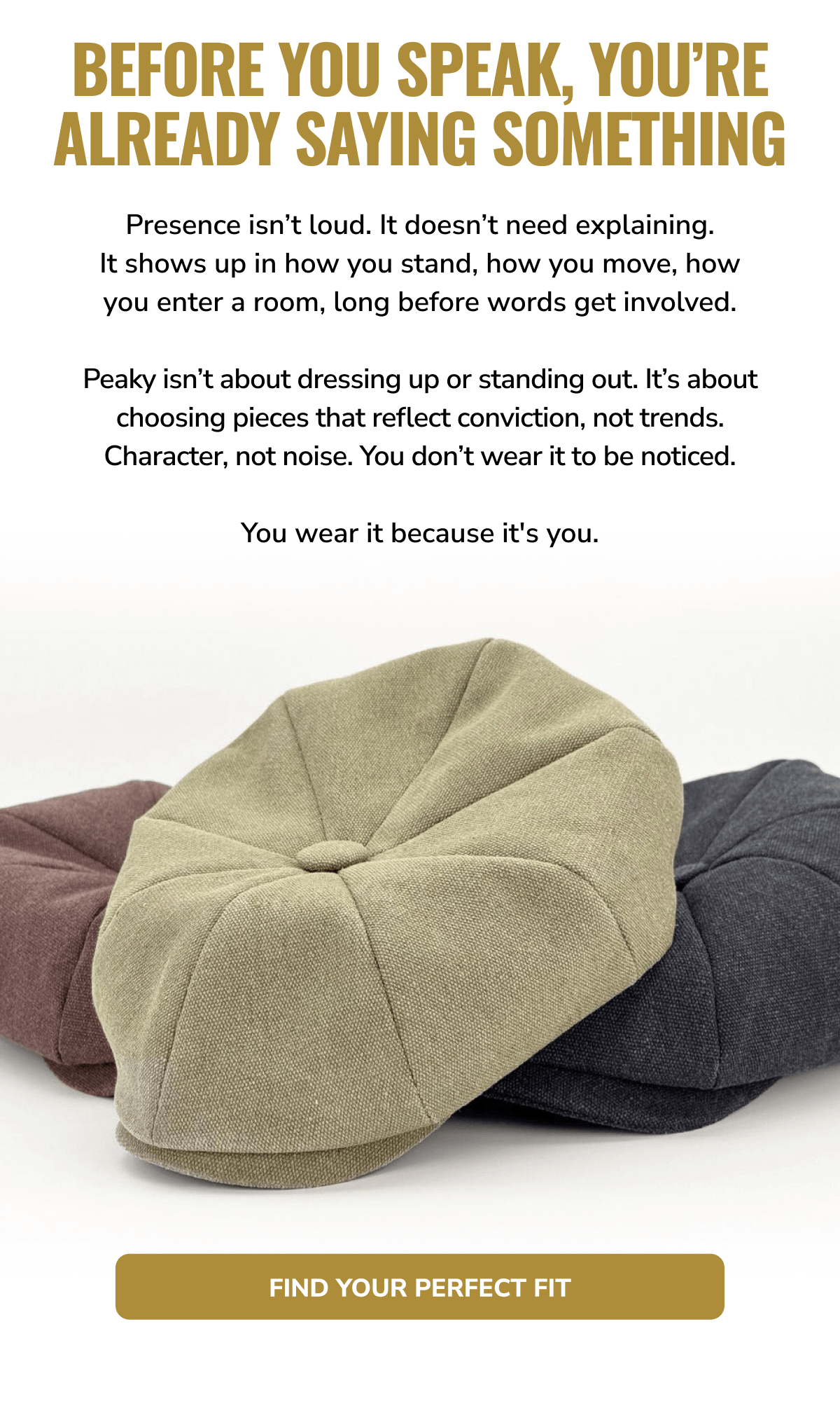 Find Your Perfect Fit - Peaky Hat