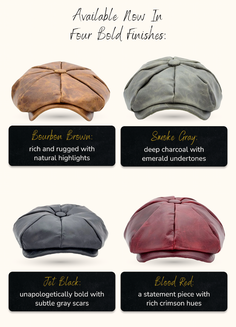 Available now in four bold finishes: