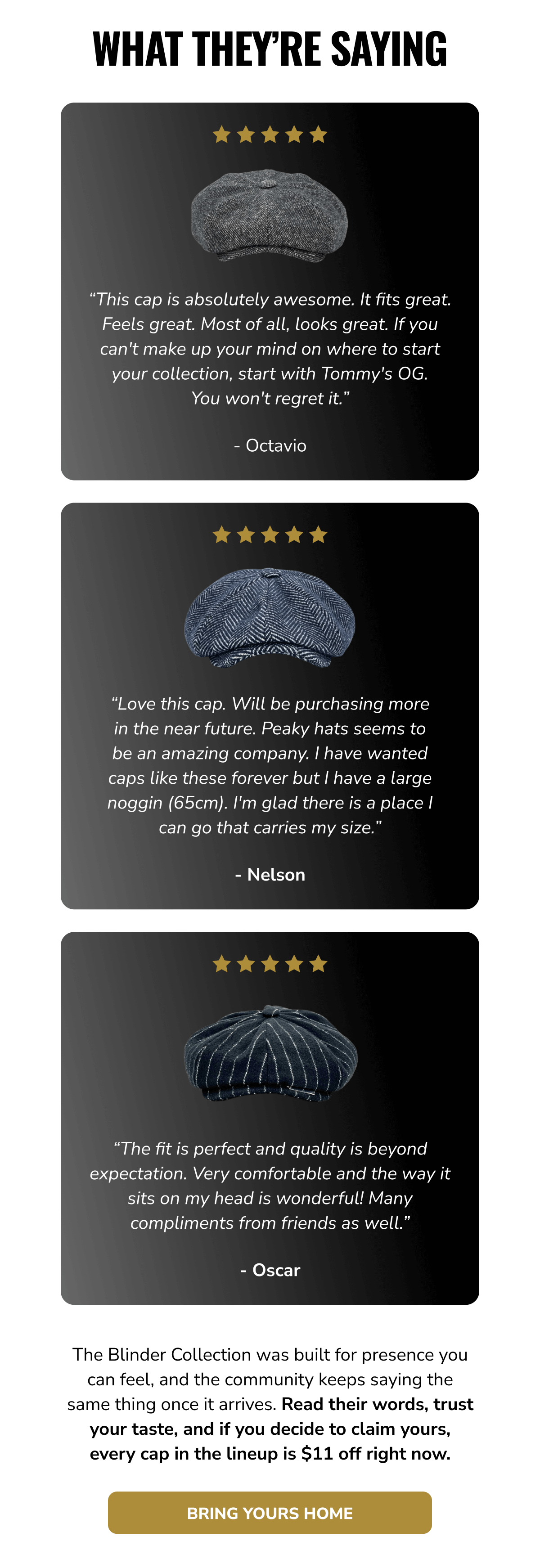 Bring Yours Home - Peaky Hat