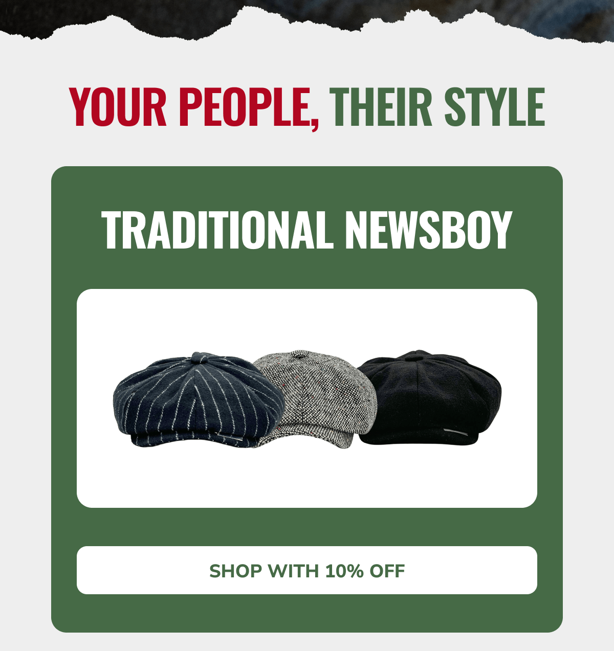 Shop With 10% Off (Traditional Newsboy) - Peaky Hat
