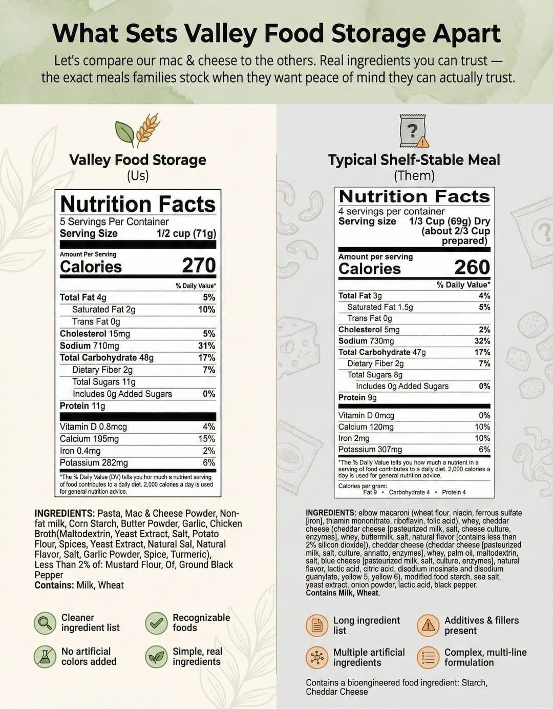 Valley Food Storage emergency food buckets and prepared freeze-dried meals displayed in a Black Friday promotion banner.