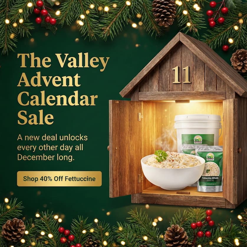 valley food storage advent calendar sale shop 40% off fettuccine alfredo