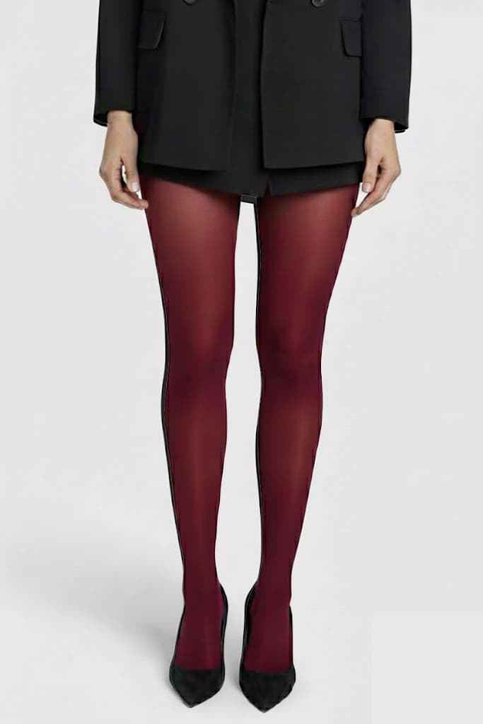 burgundy tights
