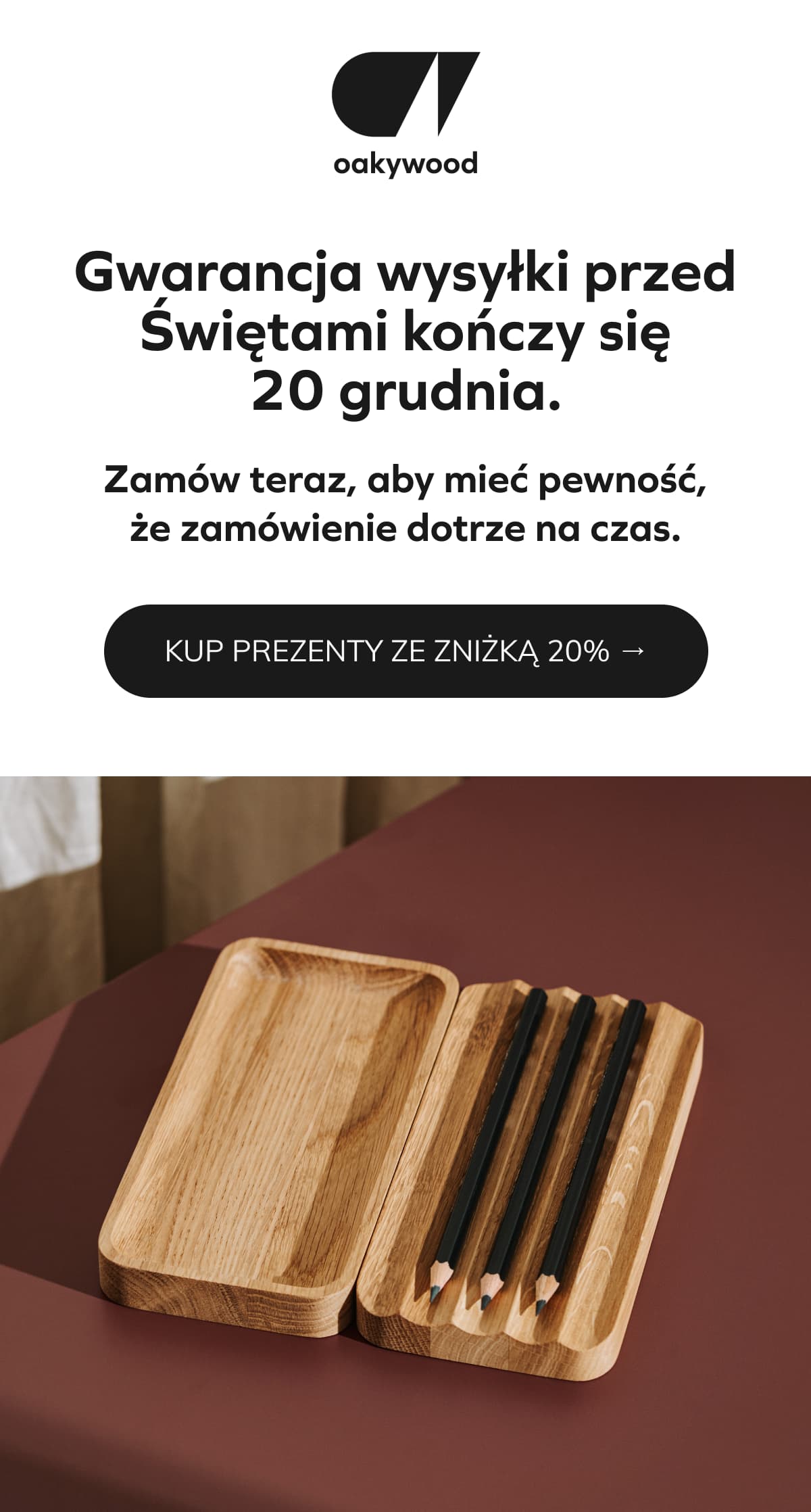 Gwarancja wysyłki przed Świętami kończy się 20 grudnia.