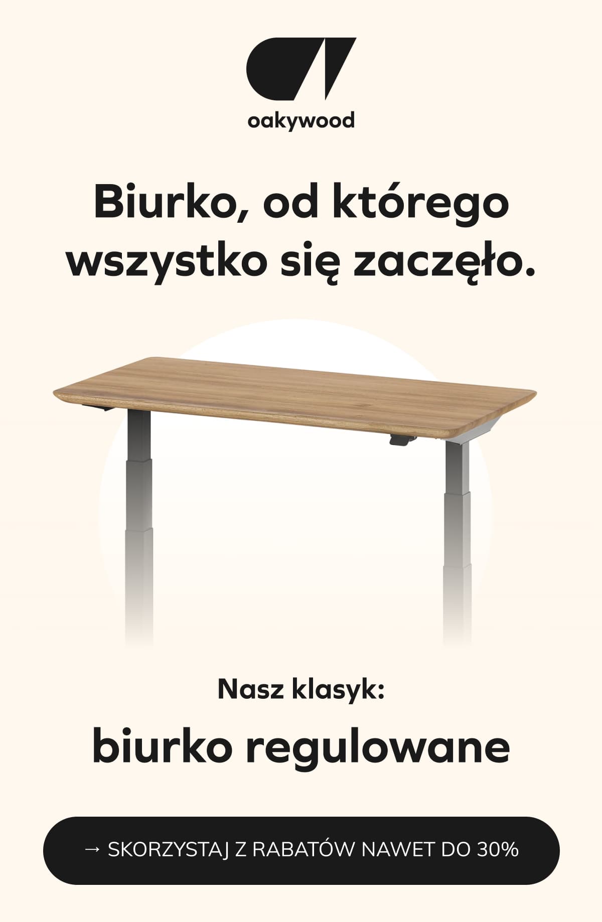 Biurko, od którego wszystko się zaczęło. Nasz klasyk: biurko regulowane. 