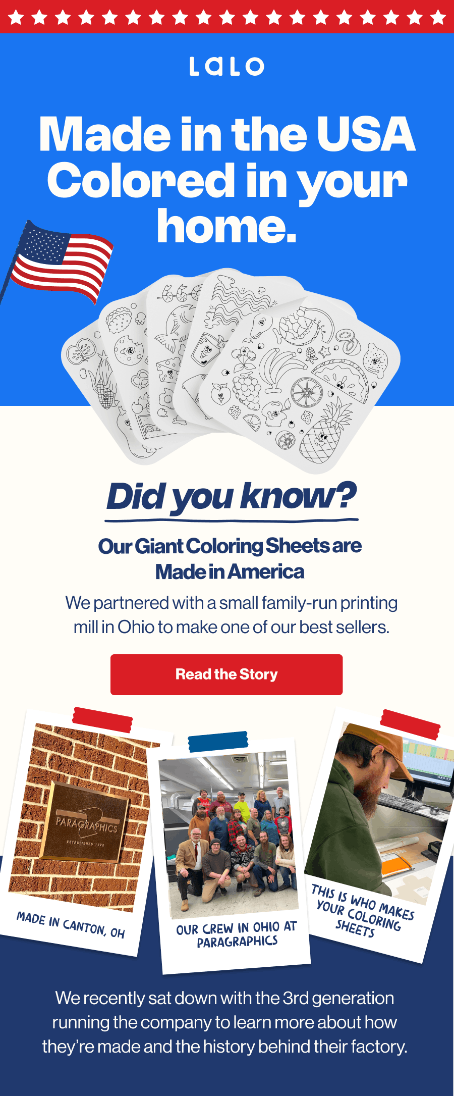 Lalo Giant Coloring Sheets, made in the USA.