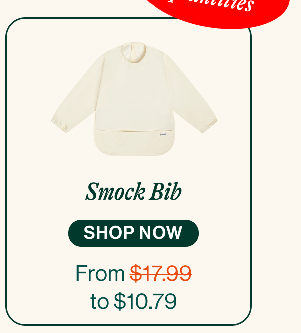 Smock Bib. From $17.99 To $10.79