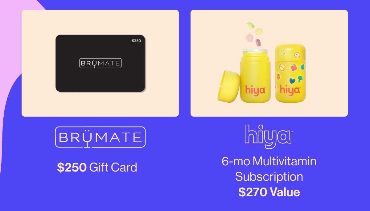 Brumate $250 Gift Card & HIYA 6-mo Multivitamin Subscription $270 Value
