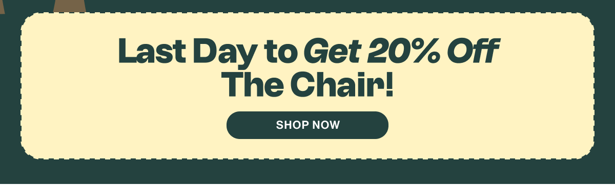 Last Day to Get 20% Off The Chair!