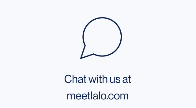 Chat with us at meetlalo.com