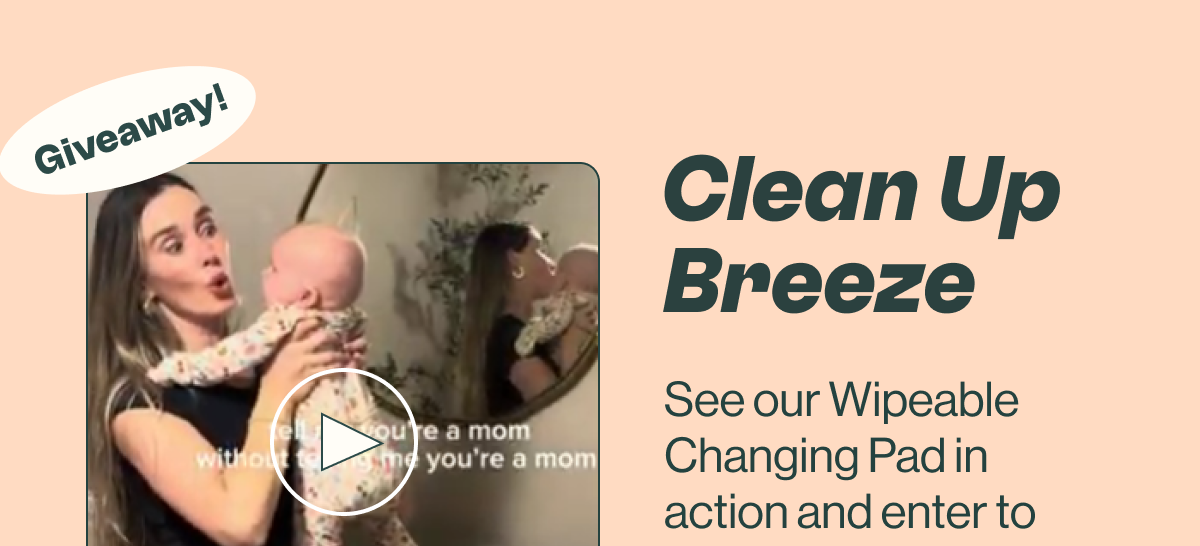 See our wipeable changing pad in action and enter to win one of the ten prizes from our friends. 