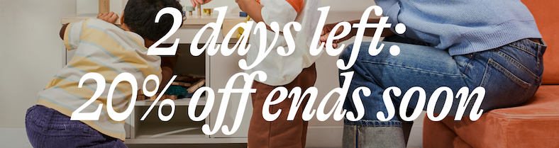 2 days left : 20% off ends soon