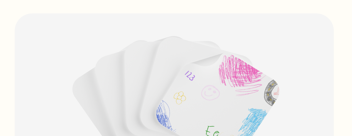 5 blank sheets for open ended creative play.