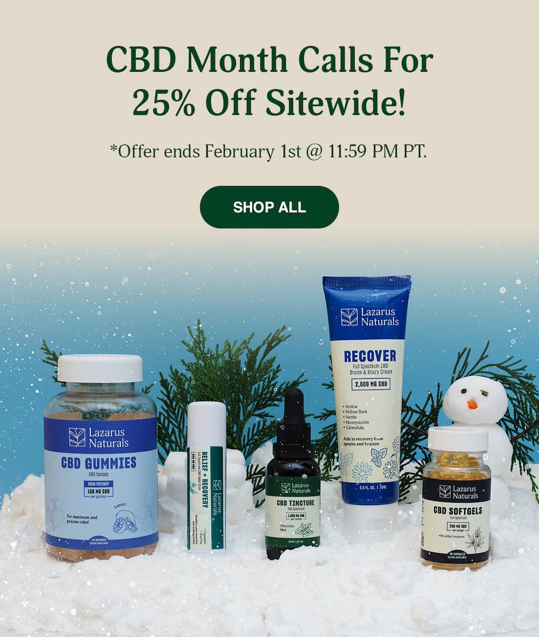 CBD Month: 25% Off Sitewide - Shop All