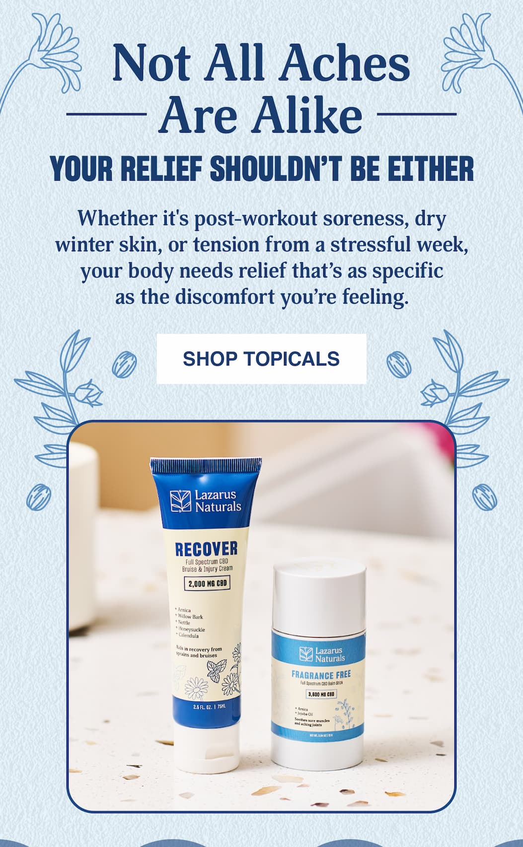NOT ALL ACHES ARE ALIKE - SHOP TOPICALS