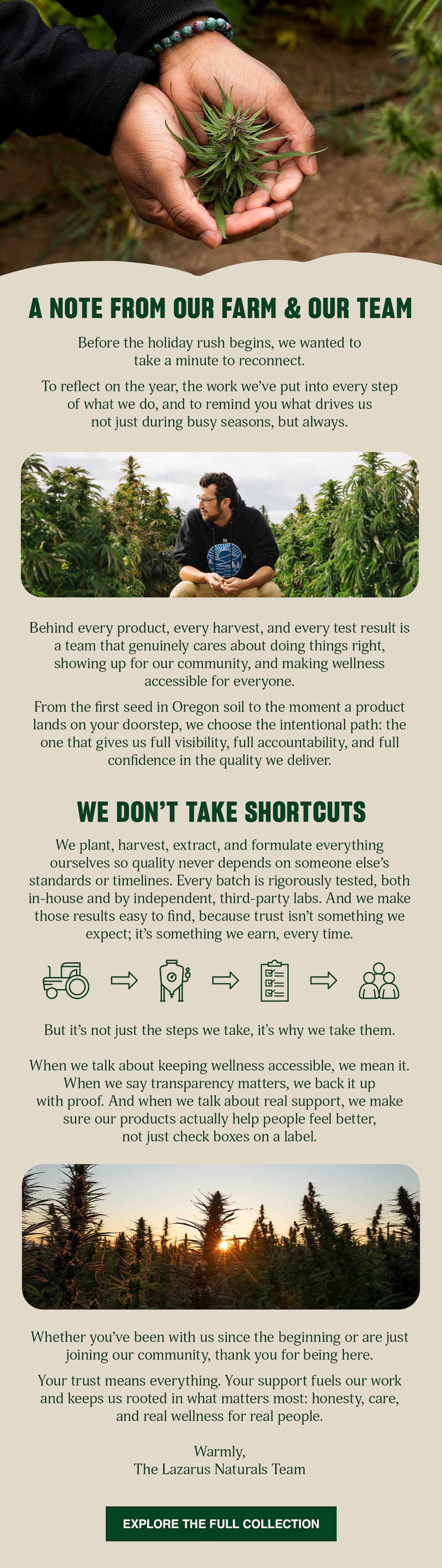 A Note From Our Farm & Our Team - Explore The Full Collection