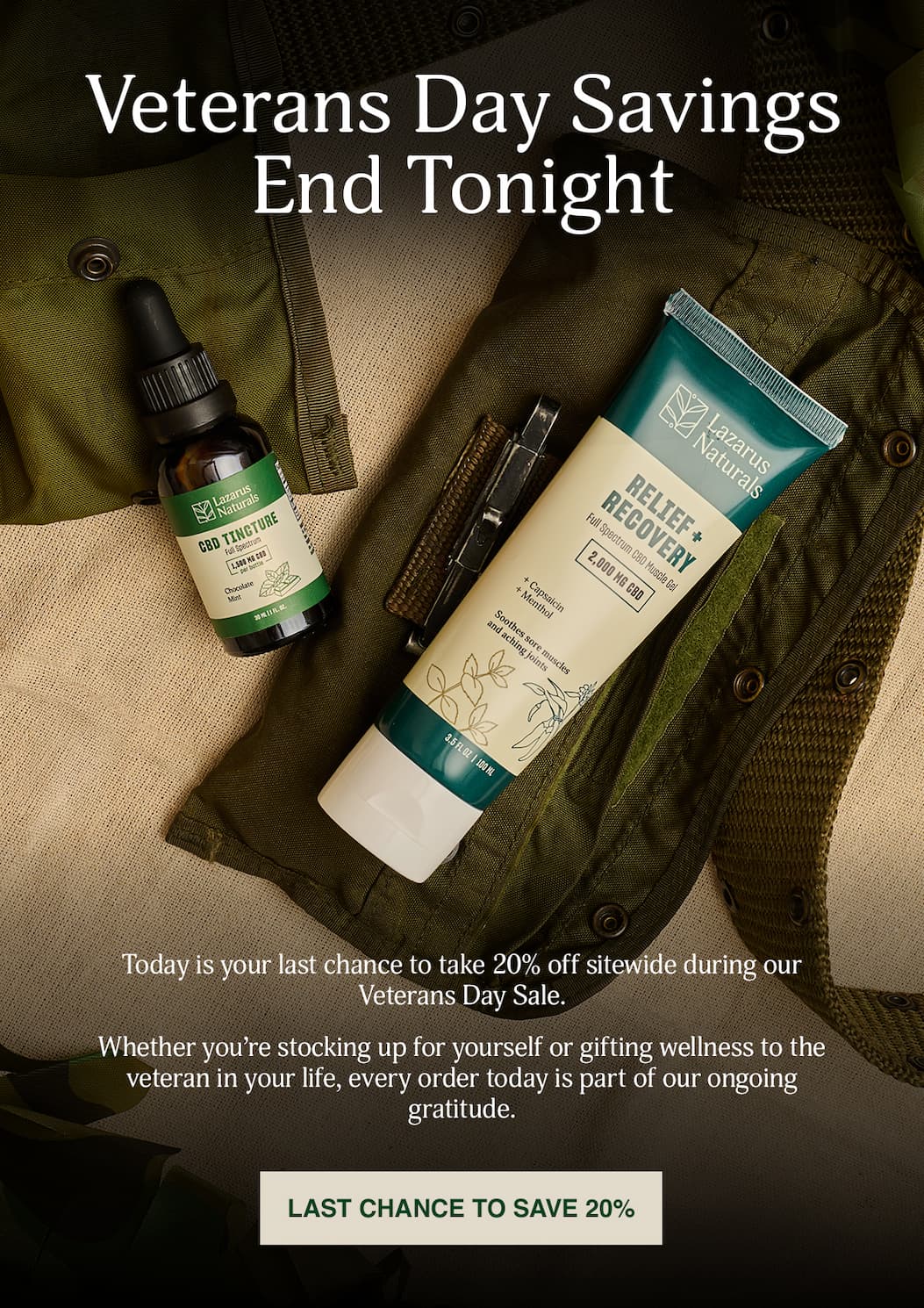 Veterans Day Sale 20% Off Sitewide