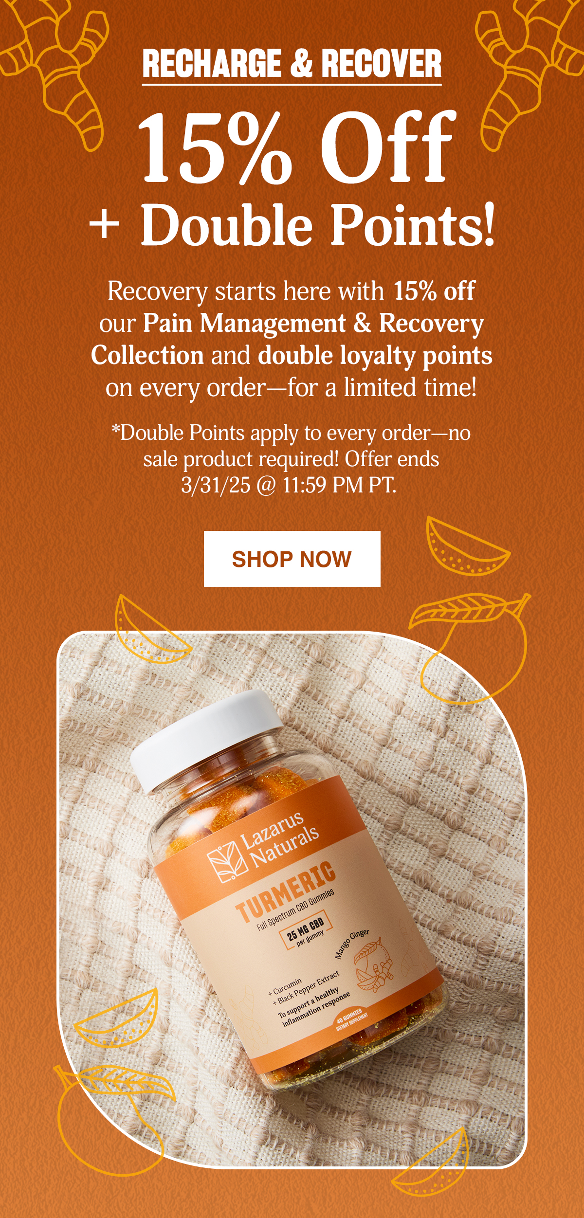 15% OFF + DOUBLE POINTS - SHOP NOW