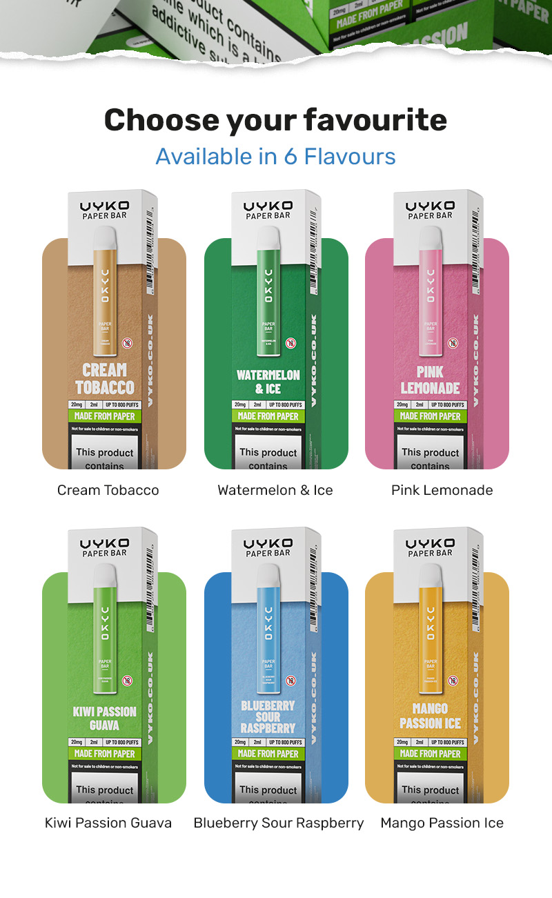 VYKO Paper Bar Flavours