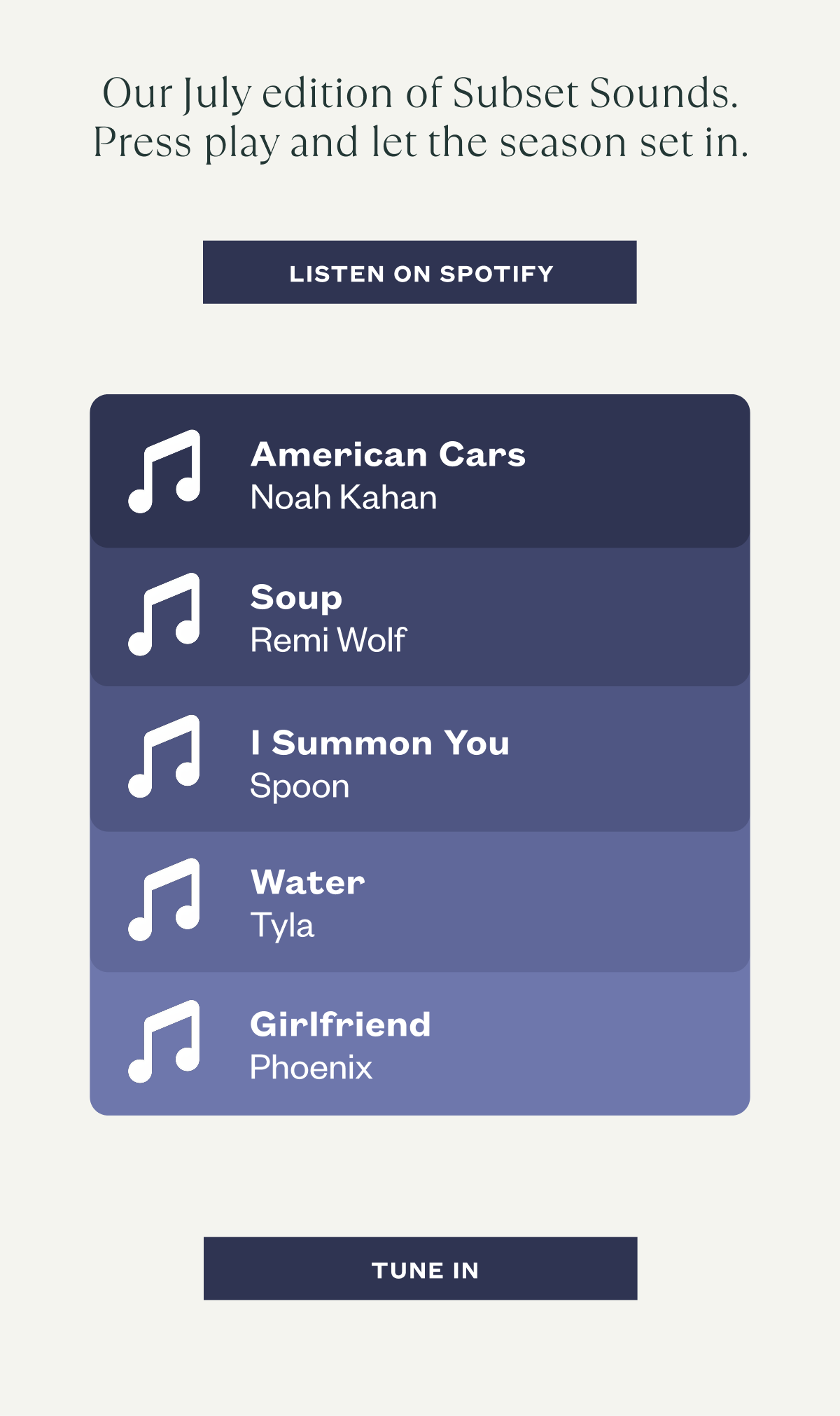 Songs playlist for june