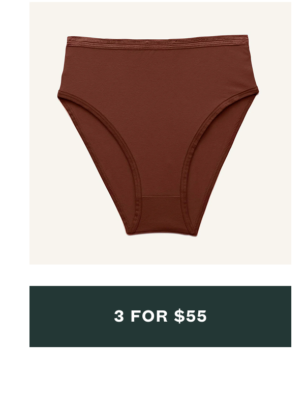 3 for $55 high rise brief cacao