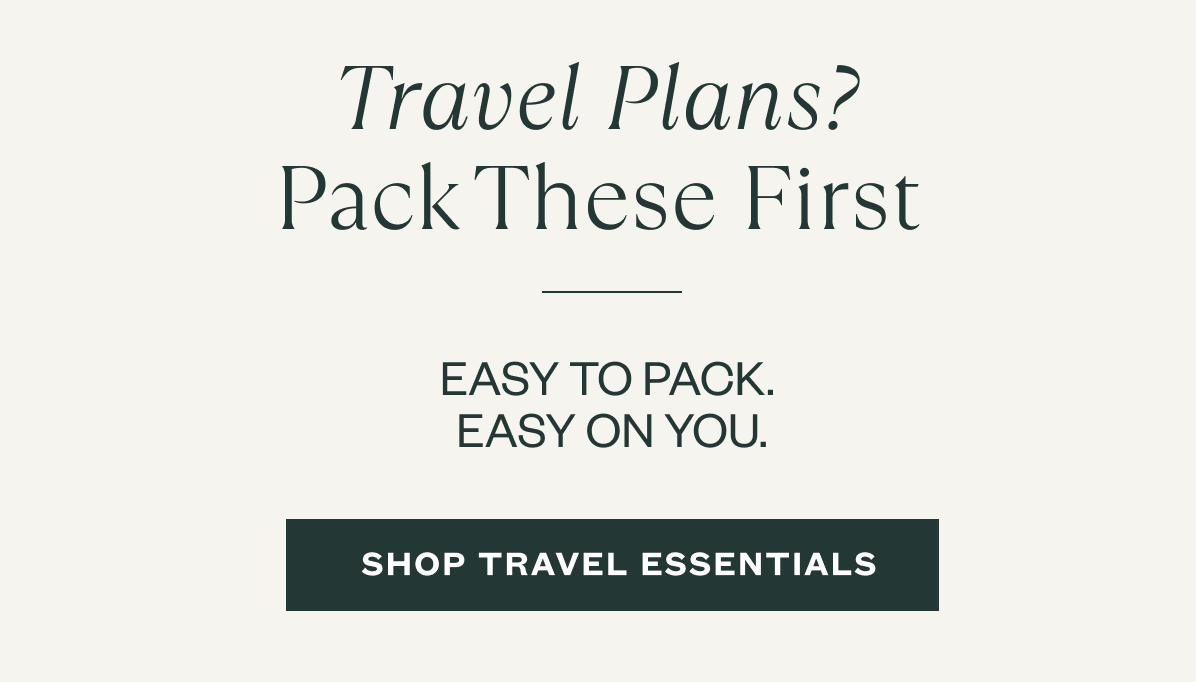 Subset Hot Destination - Pack These First: travel essentials edit featuring the Starter Set, Triangle Soft Bra, Mid-Rise Hipster, High-Rise Brief, and Scrap Scrunchie.
