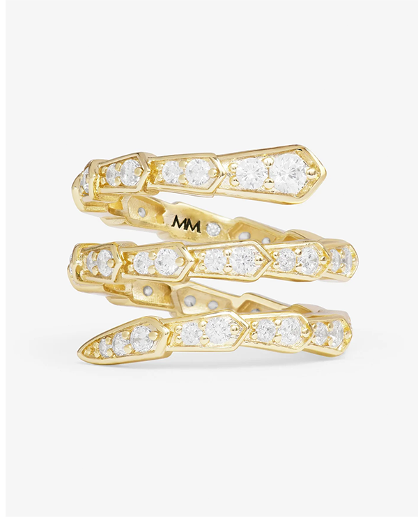 Pavé Serpent Spiral Ring