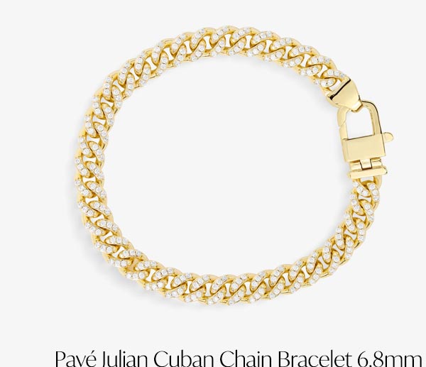 Pavé Julian Cuban Chain Bracelet 6.8mm