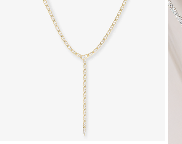 Pavé Serpent Lariat Necklace