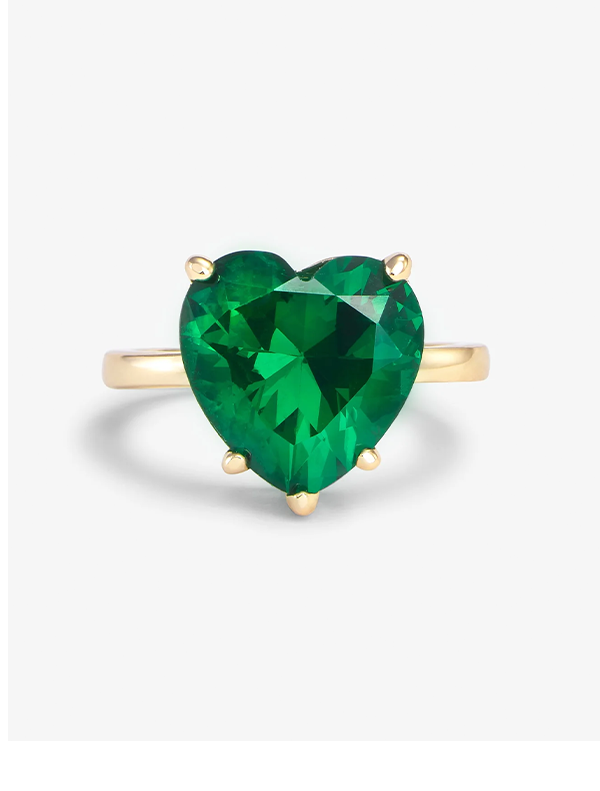 The Allison Emerald Heart Ring