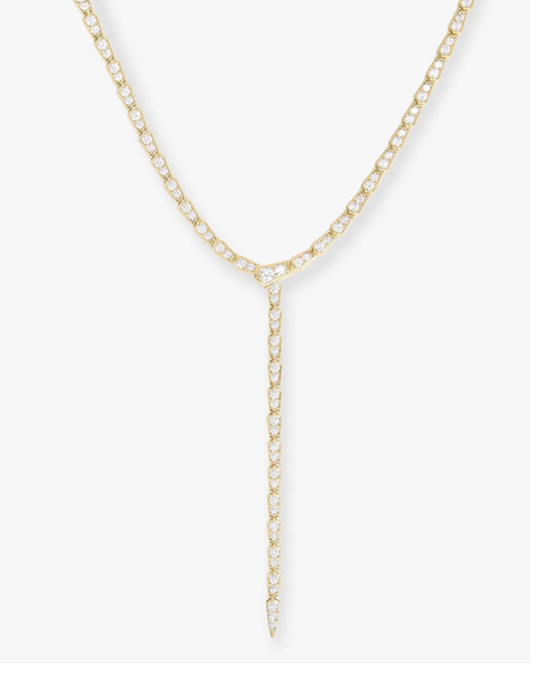 Pavé Serpent Lariat Necklace