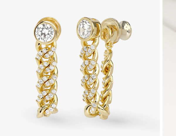 Pavé Julian Soft Chain Hoops