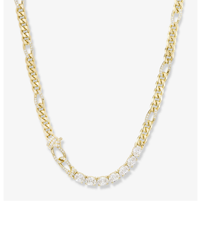 Knot Diamonds Figaro Chain Necklace