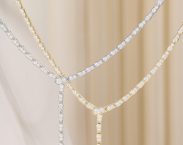 Pavé Serpent Lariat Necklace