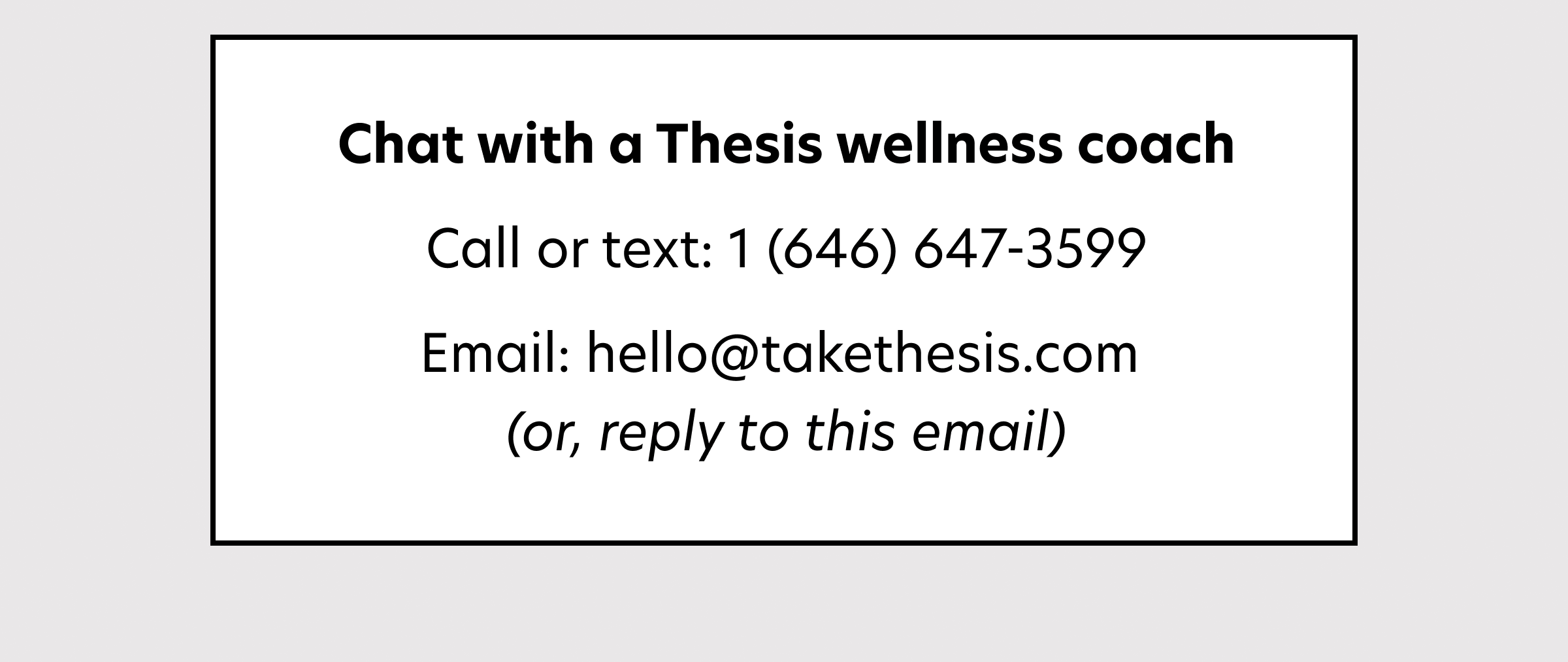 Chat with a thesis wellness coach